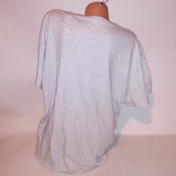 Victoria Secret PINK T Shirt VS Tee Gray Marl Green Logo Crew Neck Short Sleeve - Picture 9 of 11